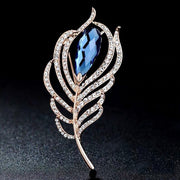 Trendy Peacock Feather Pearl  Brooches