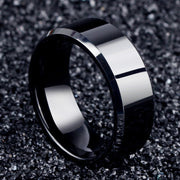 Solid Color Stainless Steel Black Rings