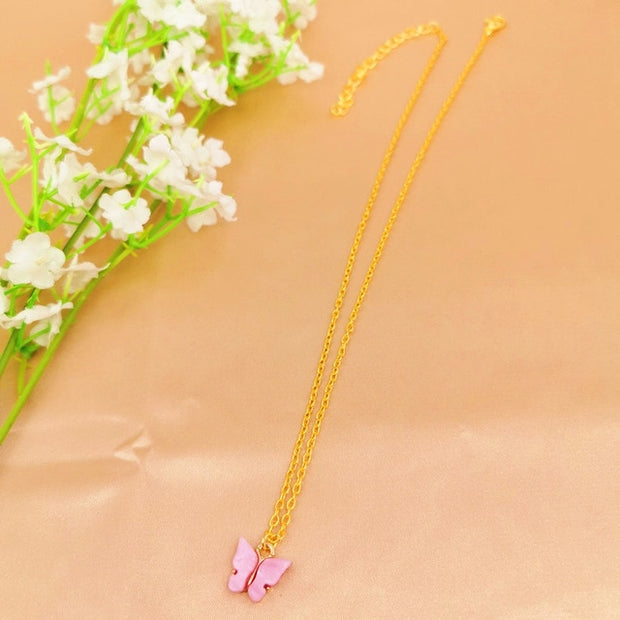 Gold  Color Butterfly Choker Necklace