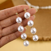 Trendy Pearl Long Earrings
