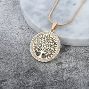 Tree Of Life Crystal Round Small Pendant